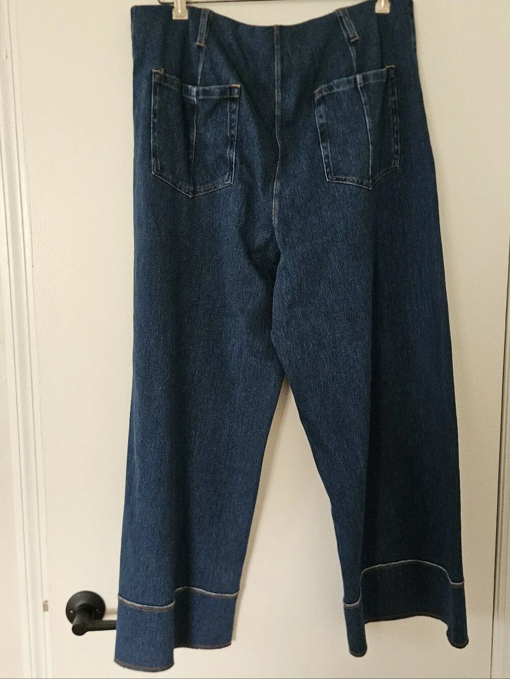 Lysse Womens Jeans 1X Crop Wide Leg Margo Med Wash High Waist Boho Slimming